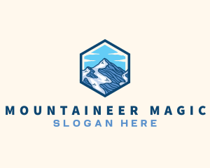 Mountain Peak Hexagon logo design