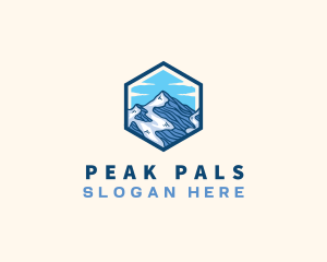 Mountain Peak Hexagon logo design