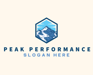 Mountain Peak Hexagon logo design