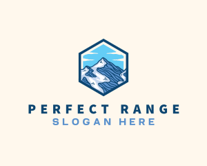 Mountain Peak Hexagon logo design