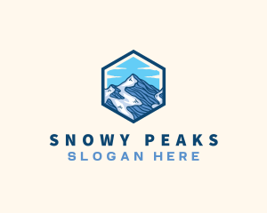 Mountain Peak Hexagon logo design