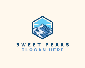 Mountain Peak Hexagon logo design