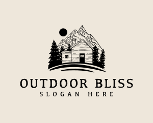 Outdoor Mountain Cabin logo design