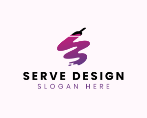 Interior Designer Paint Brush logo design