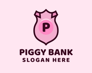 Pig Shield Lettermark logo design