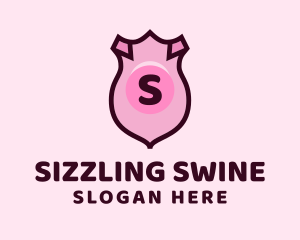 Pig Shield Lettermark logo design