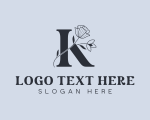 Beauty Floral Letter K logo