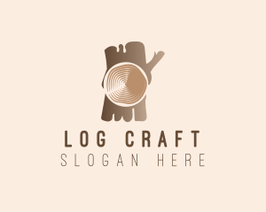 Woodwork Log Nature logo design