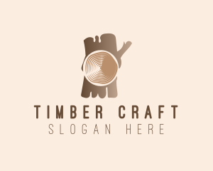 Woodwork Log Nature logo design