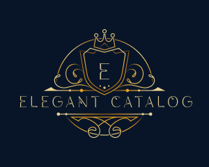 Elegant Crown Shield logo design