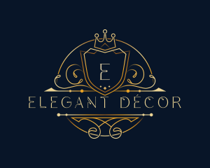 Elegant Crown Shield logo design