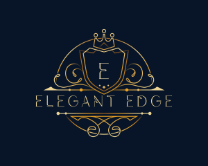 Elegant Crown Shield logo design