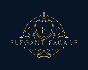 Elegant Crown Shield logo design