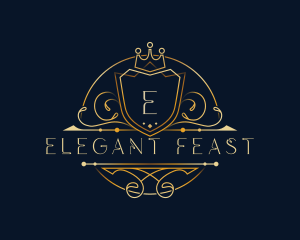 Elegant Crown Shield logo design