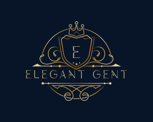 Elegant Crown Shield logo design