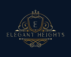 Elegant Crown Shield logo design