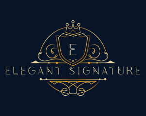 Elegant Crown Shield logo design