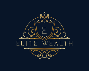 Elegant Crown Shield logo design