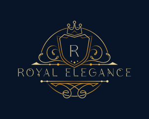 Elegant Crown Shield logo design