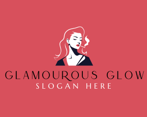 Smoking Gorgeous Woman logo design