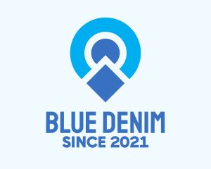 Blue Location Pin logo design