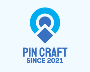 Blue Location Pin logo design