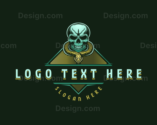 Skull Snake Pyramid Logo