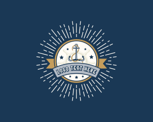 Retro Ship Anchor Rope logo