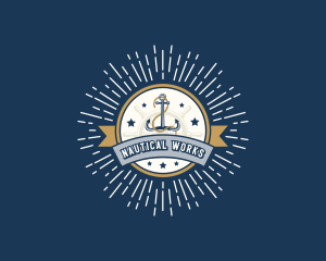 Retro Ship Anchor Rope logo