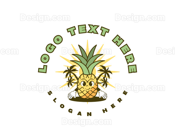 Tropical Pineapple Fruit Logo