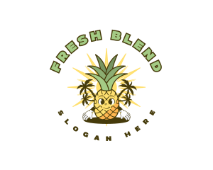 Tropical Pineapple Fruit logo design