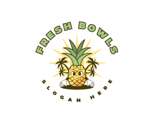 Tropical Pineapple Fruit logo design