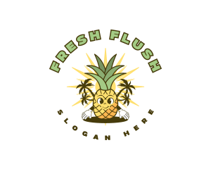 Tropical Pineapple Fruit logo design