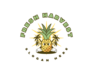 Tropical Pineapple Fruit logo design