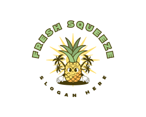 Tropical Pineapple Fruit logo design