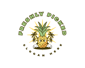 Tropical Pineapple Fruit logo design