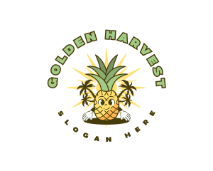 Tropical Pineapple Fruit logo design