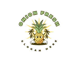 Tropical Pineapple Fruit logo design