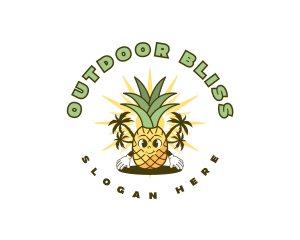 Tropical Pineapple Fruit logo design