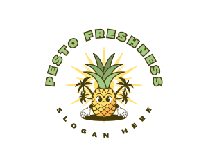 Tropical Pineapple Fruit logo design