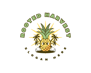 Tropical Pineapple Fruit logo design