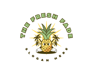 Tropical Pineapple Fruit logo design