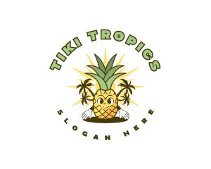 Tropical Pineapple Fruit logo design