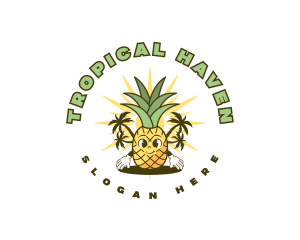 Tropical Pineapple Fruit logo design