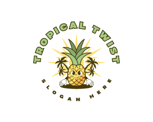 Tropical Pineapple Fruit logo design