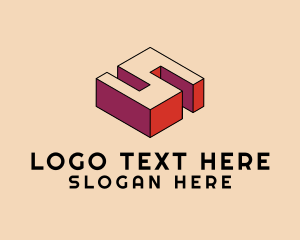 3D Pixel Letter S logo