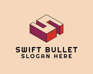 3D Pixel Letter S logo design