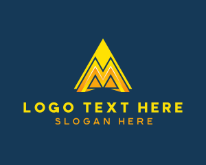 Modern Triangle Letter M  Logo