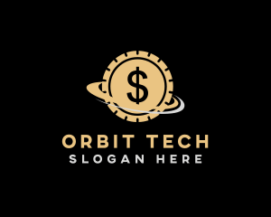 Dollar Coin Orbit logo design