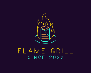 Neon Flaming Kebab logo